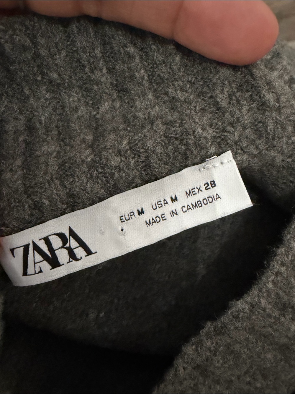 Zara Sweater Womens Gray Wool‎ Blend Mock Neck Oversized Medium - Picture 7 of 8